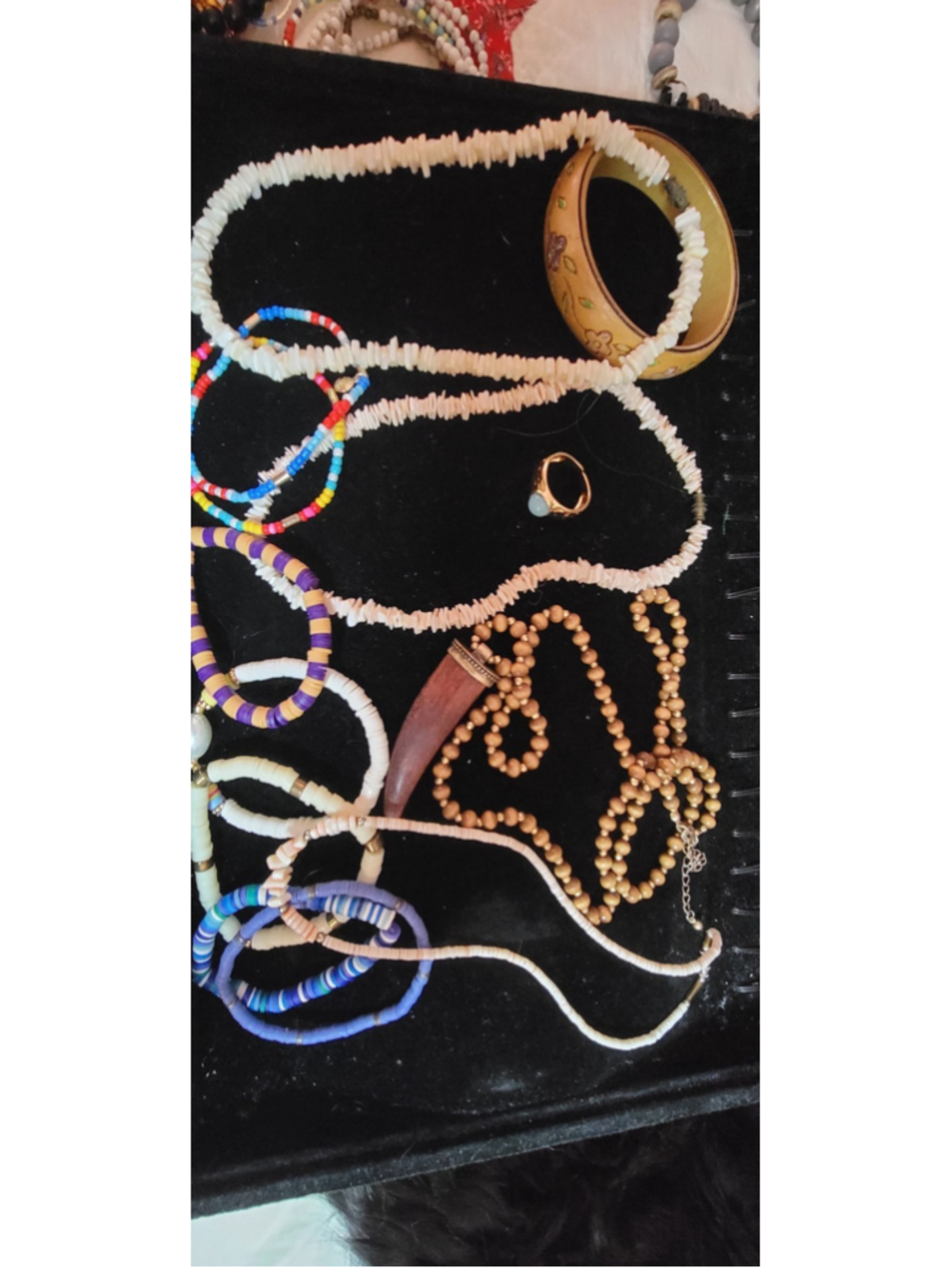 Boho Beach Jewelry Lot Shell Necklaces Heishi Bracelets Wood Pendant Coastal Bun